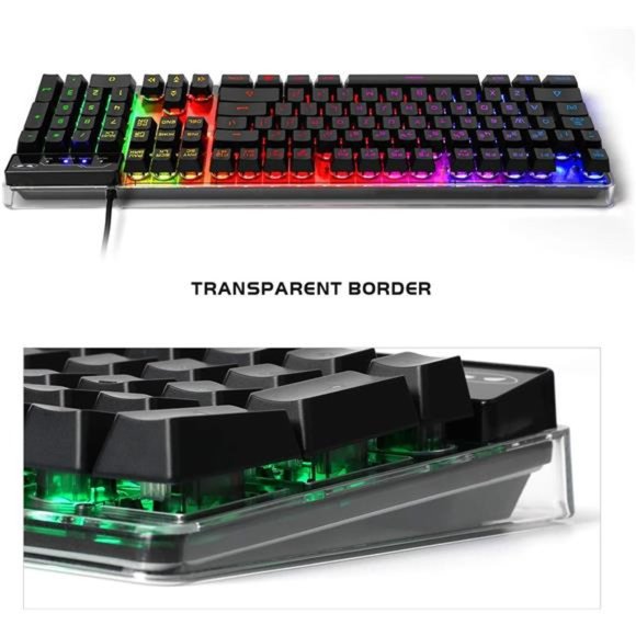 Gaming Keyboard and Mouse Combo, K1 LED Rainbow Backlit Keyboard with 104 Key - Picture 5 of 7
